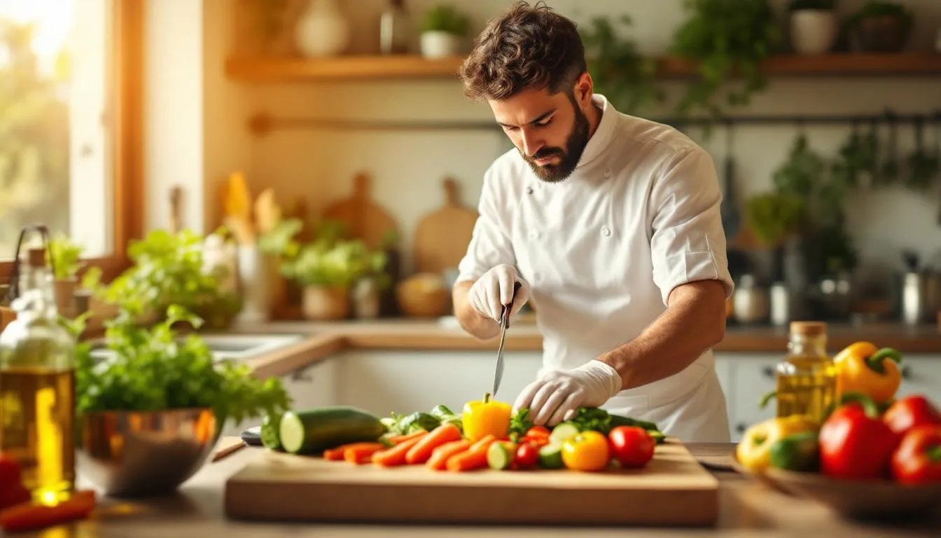 Editorial photograph representing the concept of vegan cooking