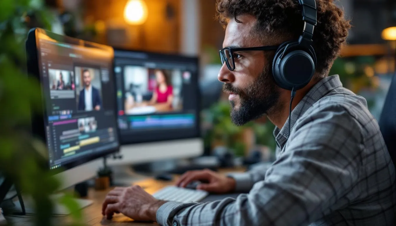 Editorial photograph representing the concept of video editing