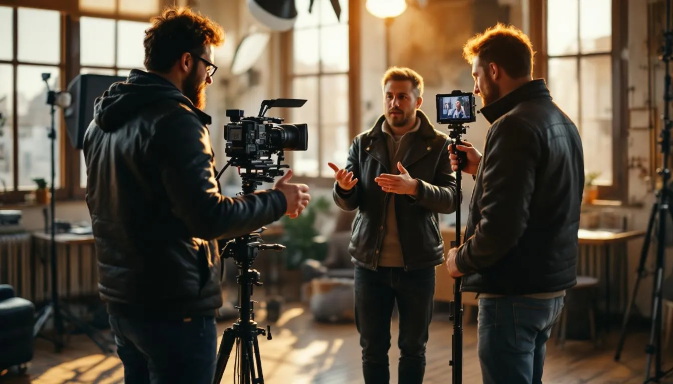 Editorial photograph representing the concept of video production