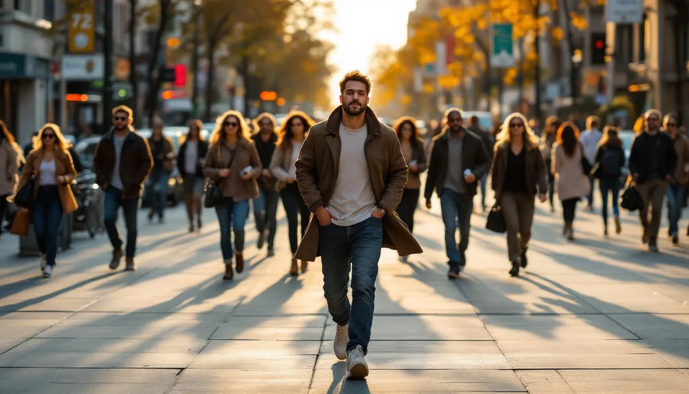Editorial photograph representing the concept of walking