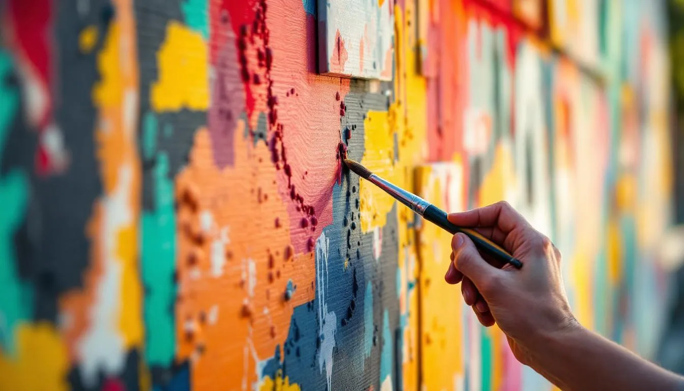 Editorial photograph representing the concept of wall painting