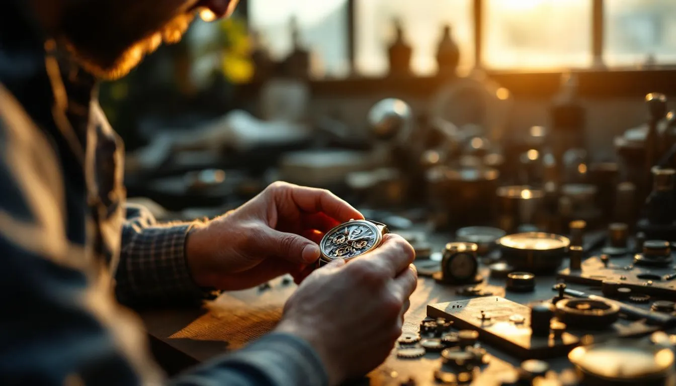Editorial photograph representing the concept of watchmaking