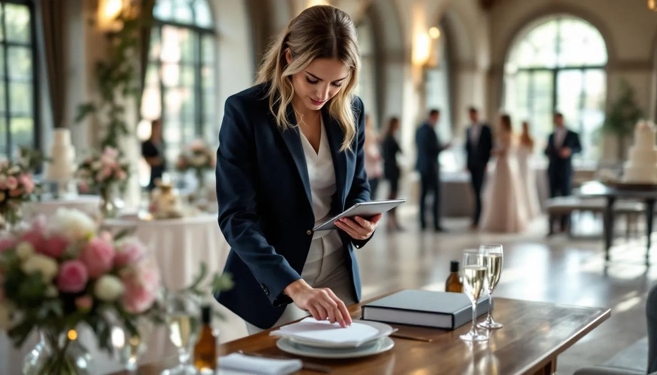 Editorial photograph representing the concept of wedding planning