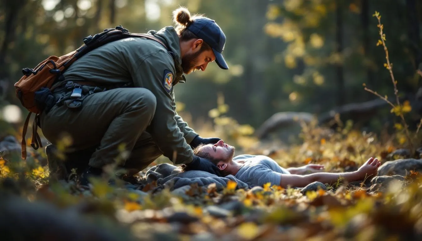 Editorial photograph representing the concept of wilderness first aid