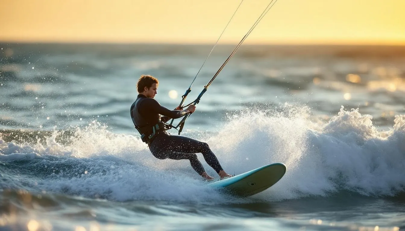Editorial photograph representing the concept of windsurfing