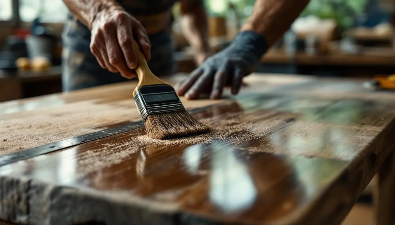 Editorial photograph representing the concept of wood finishing