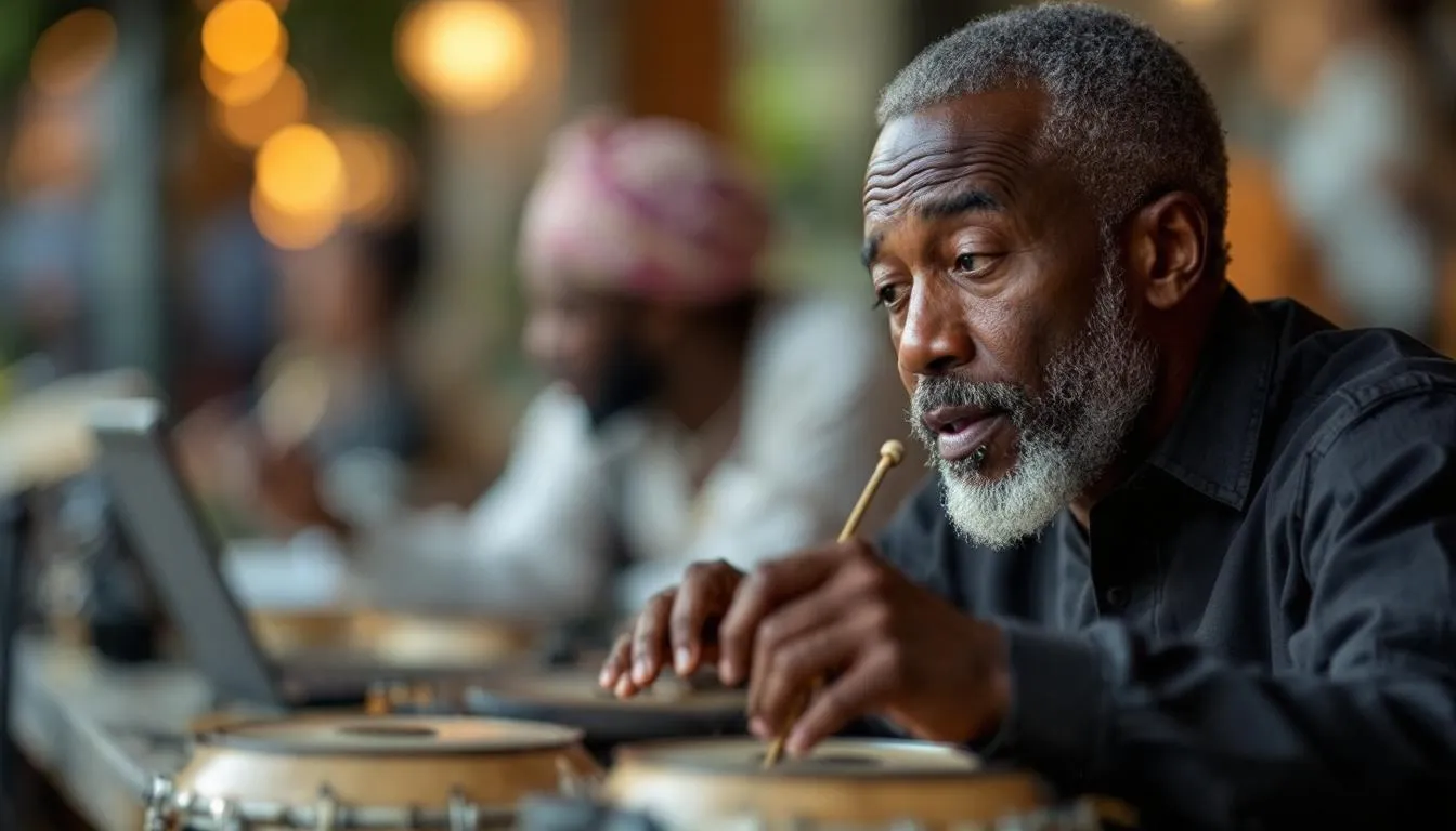 Editorial photograph representing the concept of world music