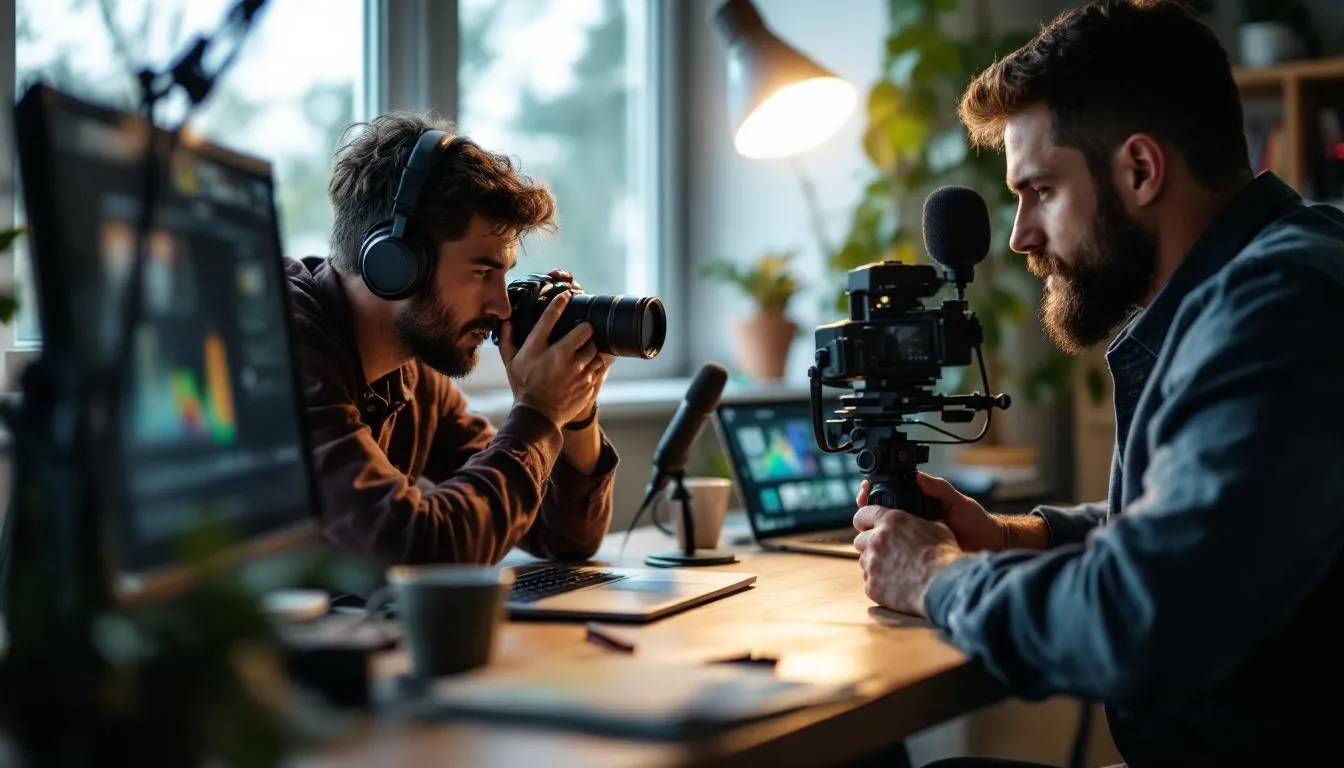 Editorial photograph representing the concept of youtube content creation